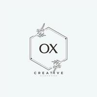 OX Beauty vector initial logo art, handwriting logo of initial signature, wedding, fashion, jewerly, boutique, floral and botanical with creative template for any company or business.