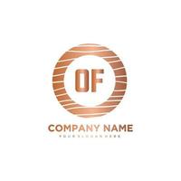 OF Initial Letter circle wood logo template vector