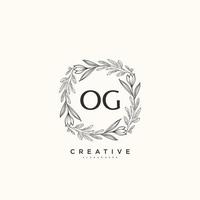 OG Beauty vector initial logo art, handwriting logo of initial signature, wedding, fashion, jewerly, boutique, floral and botanical with creative template for any company or business.