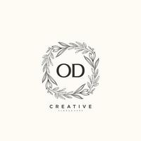 OD Beauty vector initial logo art, handwriting logo of initial signature, wedding, fashion, jewerly, boutique, floral and botanical with creative template for any company or business.