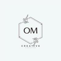 OM Beauty vector initial logo art, handwriting logo of initial signature, wedding, fashion, jewerly, boutique, floral and botanical with creative template for any company or business.