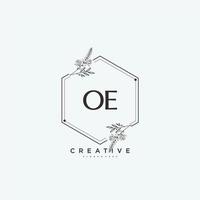 OE Beauty vector initial logo art, handwriting logo of initial signature, wedding, fashion, jewerly, boutique, floral and botanical with creative template for any company or business.