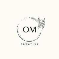 OM Beauty vector initial logo art, handwriting logo of initial signature, wedding, fashion, jewerly, boutique, floral and botanical with creative template for any company or business.