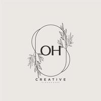 OH Beauty vector initial logo art, handwriting logo of initial signature, wedding, fashion, jewerly, boutique, floral and botanical with creative template for any company or business.