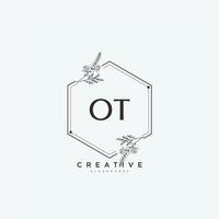 OT Beauty vector initial logo art, handwriting logo of initial signature, wedding, fashion, jewerly, boutique, floral and botanical with creative template for any company or business.