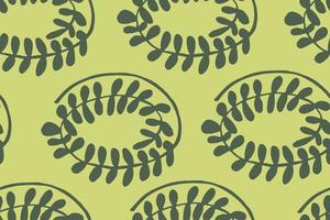 Seamless Pattern, Twig with leaves. Vector illustration.