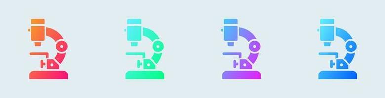 Microscope solid icon in gradient colors. Laboratory signs vector illustration.