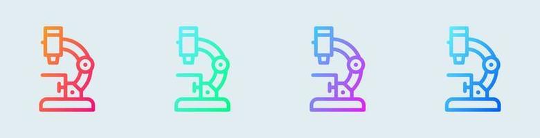 Microscope line icon in gradient colors. Laboratory signs vector illustration.