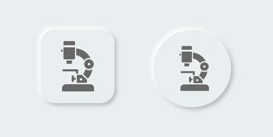 Microscope solid icon in neomorphic design style. Laboratory signs vector illustration.