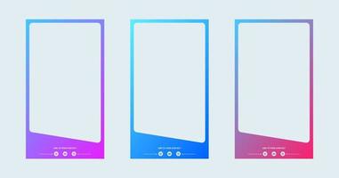 Vertical story template in gradient colors. Social media frame vector illustration.