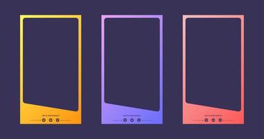 Vertical story template in gradient colors. Social media frame vector illustration.