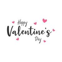 Happy Valentine's Day vector. Valentine's Day typography poster with handwritten calligraphic text isolated on white background. vector