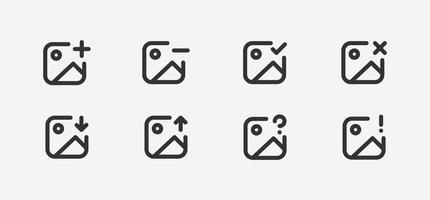 Set of picture icons in flat style. Image icon vector illustration.