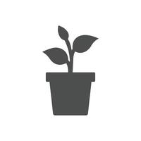 planta en maceta sólido icono. ecología concepto ilustración aislado en blanco antecedentes. vector