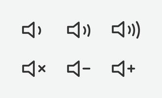 Set of audio icons with different signal levels in flat style. vector