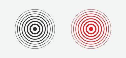 Circle target epicenter location mark Earthquake. Earthquake icon in flat style. Alert symbol vector illustration.