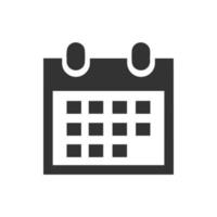 Vector illustration of calendar icon. Date, calendar simple icon vector on white background.