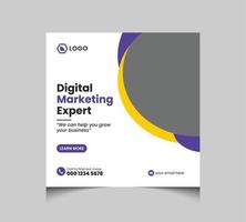 Modern digital marketing expert and corporate social media post banner design vector