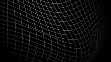 Perspective wafy flowed grid lines on black background. Design for technology, network, illustration, construction, and digital data visualization. vector