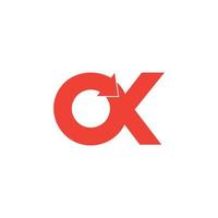 letter ox circle rotation design logo vector