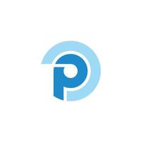 letter p protection concept symbol logo vector