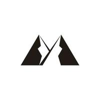 vector de logotipo de espacio negativo simple geométrico de símbolo de montaña