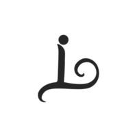 letter l loop curves design logo vector