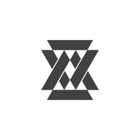 letter x linked triangle geometric logo vector