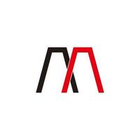 letter m simple overlapping line colorful logo vector