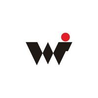 letter wi simple geometric color logo vector