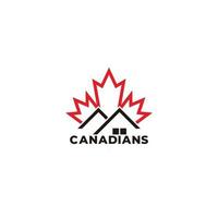 canadian leaf property symbol logo vector