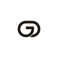 letra gd círculos geométrico línea logo vector