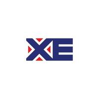 letter xe focus target arrow simple geometric symbol logo vector
