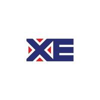 letter xe focus target arrow simple geometric symbol logo vector