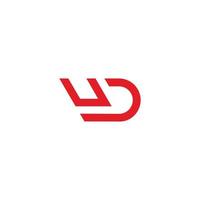 abstract letter ud simple motion line logo vector