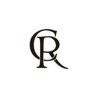 letter cr simple linked overlap flat design logo vector
