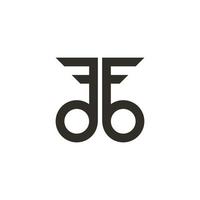 letter db key symbol simple symmetric logo vector