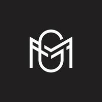 letter gm simple linked geometric line logo vector