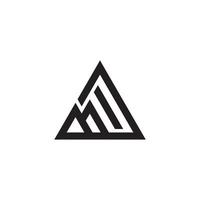 letter m triangle geometric stripes shape design logo vector