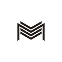 letter m buildings line geometric logo vector