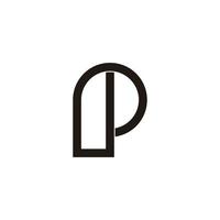 letter p simple geometric loop circle logo vector