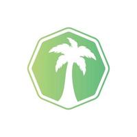 Tropical beach and palm tree logo design. Creative simple palm tree vector logo design