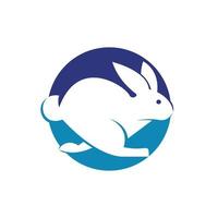 Rabbit vector logo design. Creative running rabbit or bunny logo vector concept element.