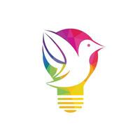 Bird light bulb logo design. Creative idea concept design. vector