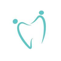 Family dental medical clinic logo design. Abstract human and tooth vector logo design.