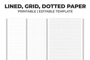 lined grid and dotted paper vector