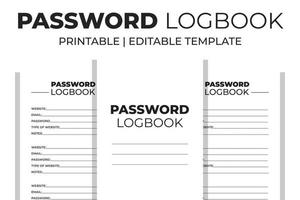 Password Logbook Interior vector