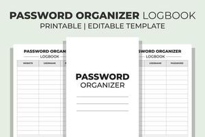 Password Organizer Logbook vector