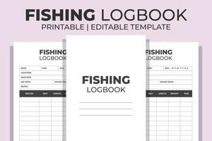 Fishing Logbook Interior vector