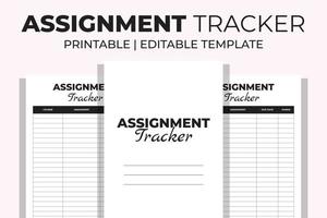 Assignment Tracker Editable KDP Interior vector